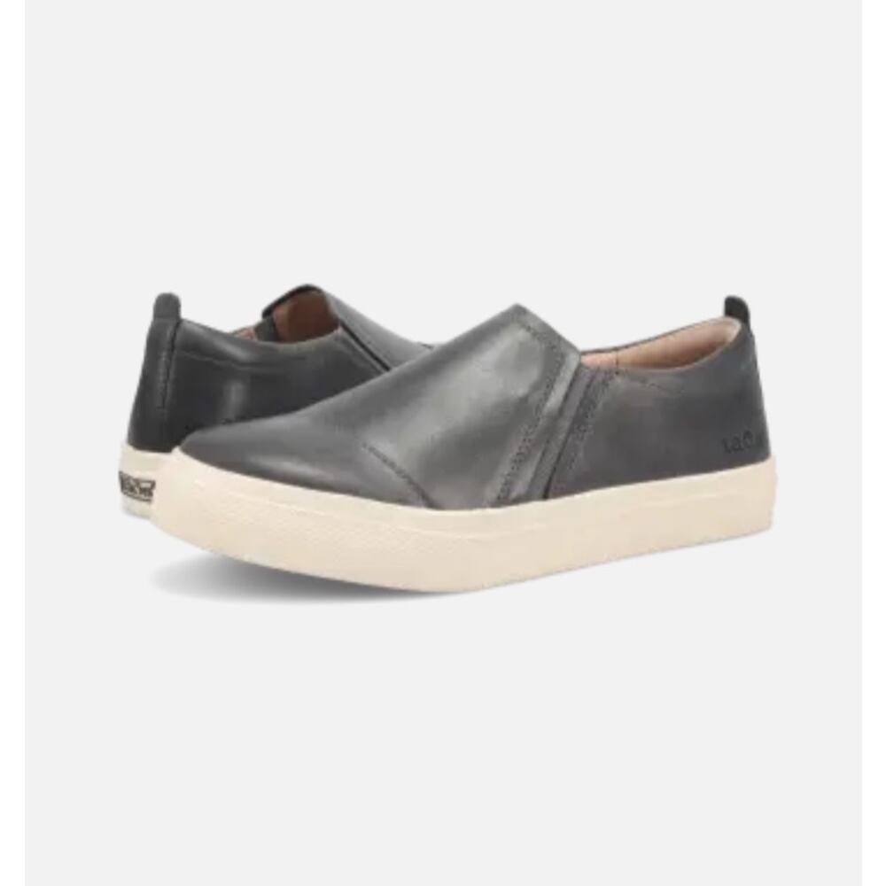 Taos Twin Gore Lux Leather Comfort Sneakers Slip On Steel Gray Womens 10